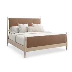 Modern Upholstered Wood Bed Frame with Headboard and Footboard
