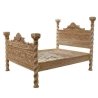 Classic Ornate Hand Carved Wood Four Poster Bed Frame