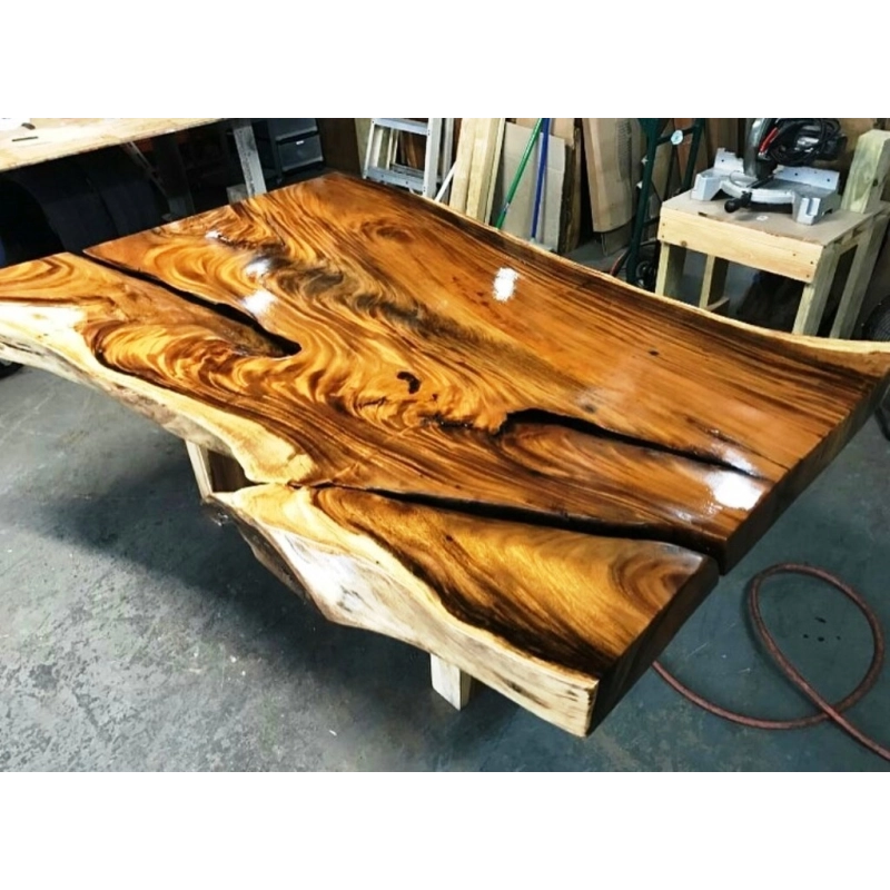 Mulyoharjo Furniture Dining Table Slab Thick Suar Wood Supplier 1226 Mulyoharjo Furniture Dining Table Slab Thick Suar Wood Supplier 1226