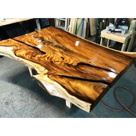 Mulyoharjo Furniture Dining Table Slab Thick Suar Wood Supplier 1226