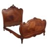Classic Antique French Wooden Bed Frame with Carvings