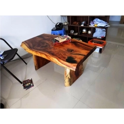 Mulyoharjo Furniture Dining Table Slab Thick Whole Monkey Pod Wood Supplier 1229