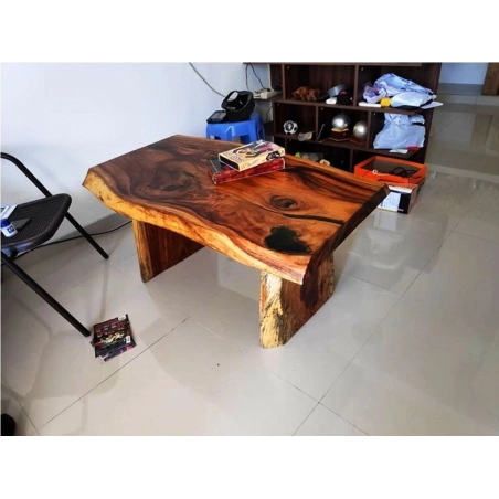 Mulyoharjo Furniture Dining Table Slab Thick Whole Monkey Pod Wood Supplier 1229