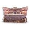 Luxury Ornate Bed Set with Tufted Headboard and Attached Nightstands