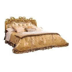Luxury Classic Ornate Gold Finish King Size Bed