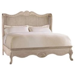 Elegant Classic French Provincial Wood and Cane Bed Frame