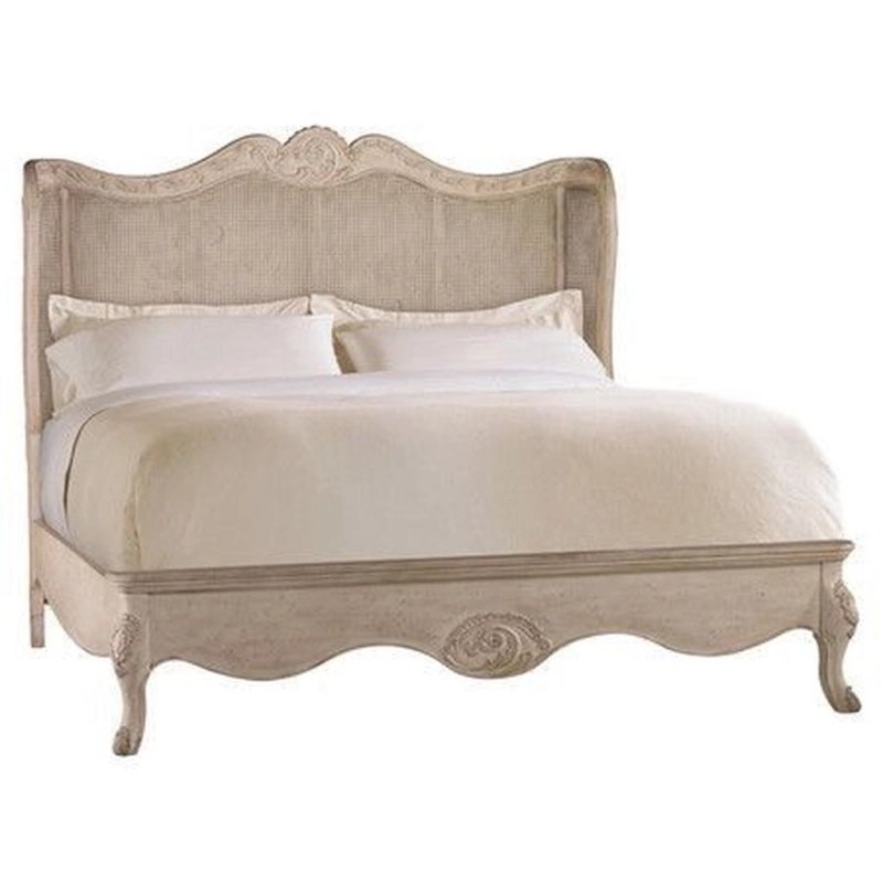 Elegant Classic French Provincial Wood and Cane Bed Frame Elegant Classic French Provincial Wood and Cane Bed Frame