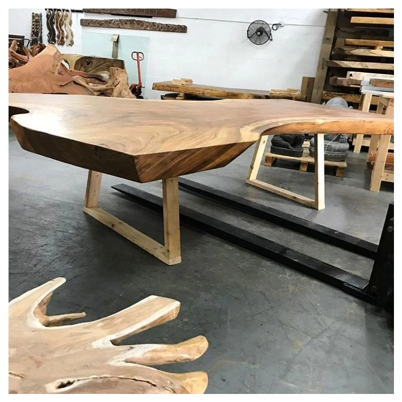 Mulyoharjo Furniture Dining Table Slab Large Monkey Pod Wood Supplier 1236