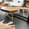 Mulyoharjo Furniture Dining Table Slab Large Monkey Pod Wood Supplier 1236