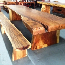 Mulyoharjo Furniture Table Thick Whole Monkey Pod Wood Supplier 1238