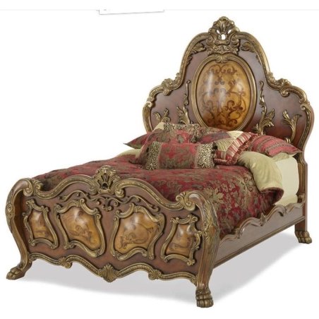 Ornate Classic Carved Wooden Bed Frame Luxurious Design Queen King Size
