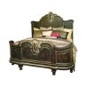 Luxury Ornate Hand Carved Wooden Bed with Antique Finish