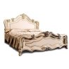 Luxury Classic Carved Wood Bed Frame Queen Size Cream Gold Ornate Bedroom Furniture