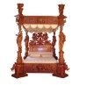 Luxurious Hand-Carved Solid Wood Four-Poster Canopy Bed