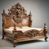 Exquisite Hand Carved Wooden Bed Frame Luxury Bedroom Furniture