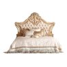 Luxury Ornate Carved Cream Upholstered King Size Bed Frame