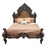 Luxury Carved Wooden Bed Frame Classic Baroque Style