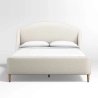 Elegant Modern Upholstered Fabric Bed with Wooden Legs