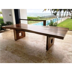 Mulyoharjo Furniture Dining Table Slab Large Trembesi Wood Supplier 1248