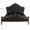 Luxury Black Upholstered Bed Frame with Gold Accents