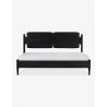 Modern Minimalist Black Solid Wood Bed Frame with Panel Headboard