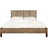 Handwoven Rattan Queen Bed Frame Natural Wood Finish