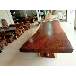 Mulyoharjo Furniture Slab Dining Table Solid Monkey Pod Wood Supplier 1252