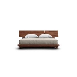 Modern Minimalist Platform Bed Frame with Wood Headboard