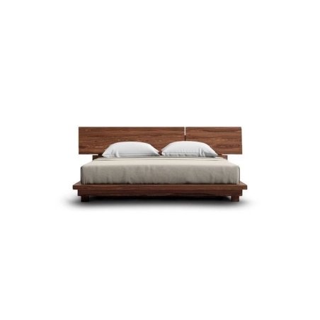 Modern Minimalist Platform Bed Frame with Wood Headboard