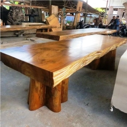 Mulyoharjo Furniture Slab Table Thick Monkey Pod Wood Supplier 1253