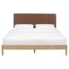 Modern Wooden Bed Frame with Woven Headboard