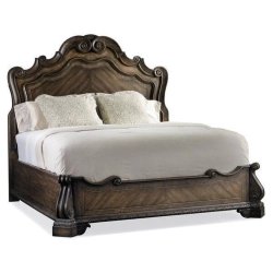 Exquisite Handcrafted Wooden Bed with Ornate Carvings