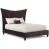 Elegant Upholstered Platform Bed with Tall Curved Headboard