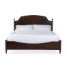 Elegant Solid Wood Bed Frame with Arched Headboard and Metal Accents