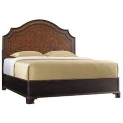Classic Traditional Wooden Bed Frame with Upholstered Headboard