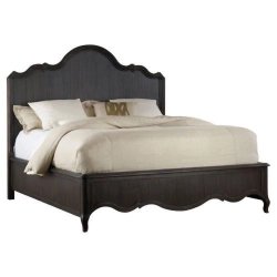 Traditional Classic Dark Wood Bed Frame with Arched Design