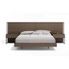 Modern King Bed Integrated Headboard Nightstands Brown Wood Furniture
