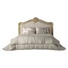 Exquisite Classic Luxury Bed with Hand-Carved Gold Headboard