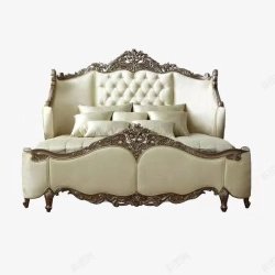 Classic Baroque Upholstered Bed Frame Luxury Carved Design