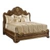 Luxury Classic Ornate Wood King Size Bed with Carvings