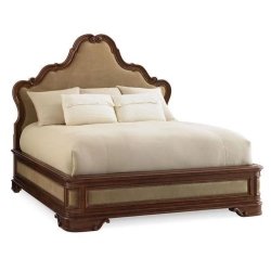 Classic Upholstered Solid Wood Bed Frame with Elegant Headboard
