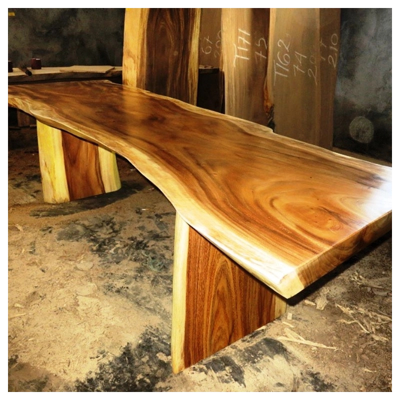 Mulyoharjo Furniture Slab Dining Table Bigest Monkey Pod Wood Supplier 1264