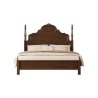 Solid Wood Traditional Canopy Bed with Detailed Headboard