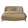 Elegant Classic Upholstered Bed Frame with Wood Trim