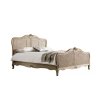 French Provincial Carved Wood Rattan Bed Classic Design