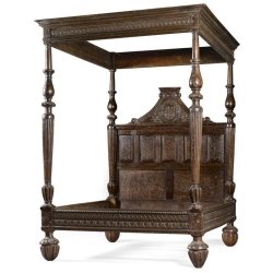 Grand Hand Carved Solid Wooden Four Poster Bed Antique Style