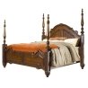 Regal Four Poster Wooden Bed with Carved Details