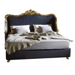 Luxury Classic Carved Headboard Upholstered Bed Frame