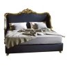 Luxury Classic Carved Headboard Upholstered Bed Frame