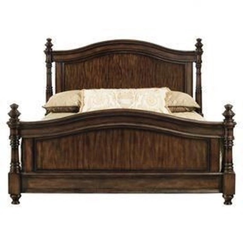 Elegant Solid Wood Carved Panel Bed with Traditional Design Elegant Solid Wood Carved Panel Bed with Traditional Design